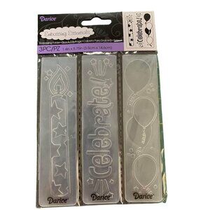 Darice Embossing Essentials Birthday Folders 3Pc Set New Crafting Tool